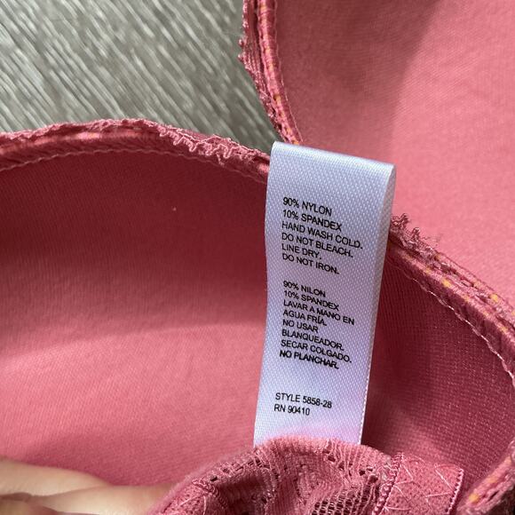 Marilyn Monroe Long Line Lace Plunge Bra 34C Pink Mauve - Picture 6 of 7